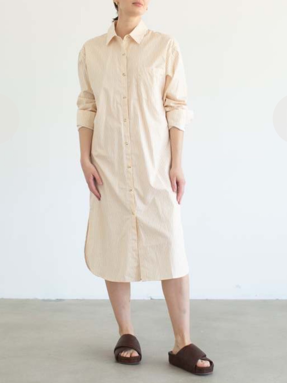DONNI. Pop Dress Ivory Button-Up Sleep Shirt Small